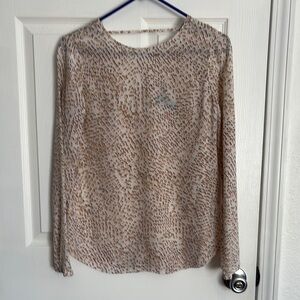 White House Black Market Cream Long Sleeve Blouse Silk